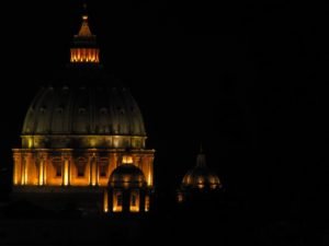 picture of St. Peter's Basilica at night